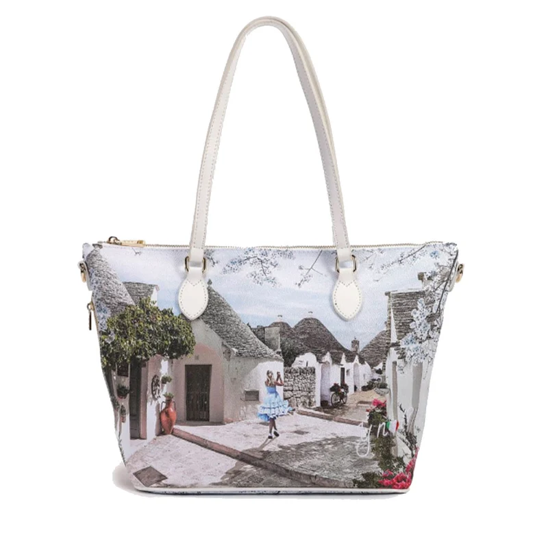 Borsa Donna Y NOT a Spalla YES-396 Stampa Alice in Trulli