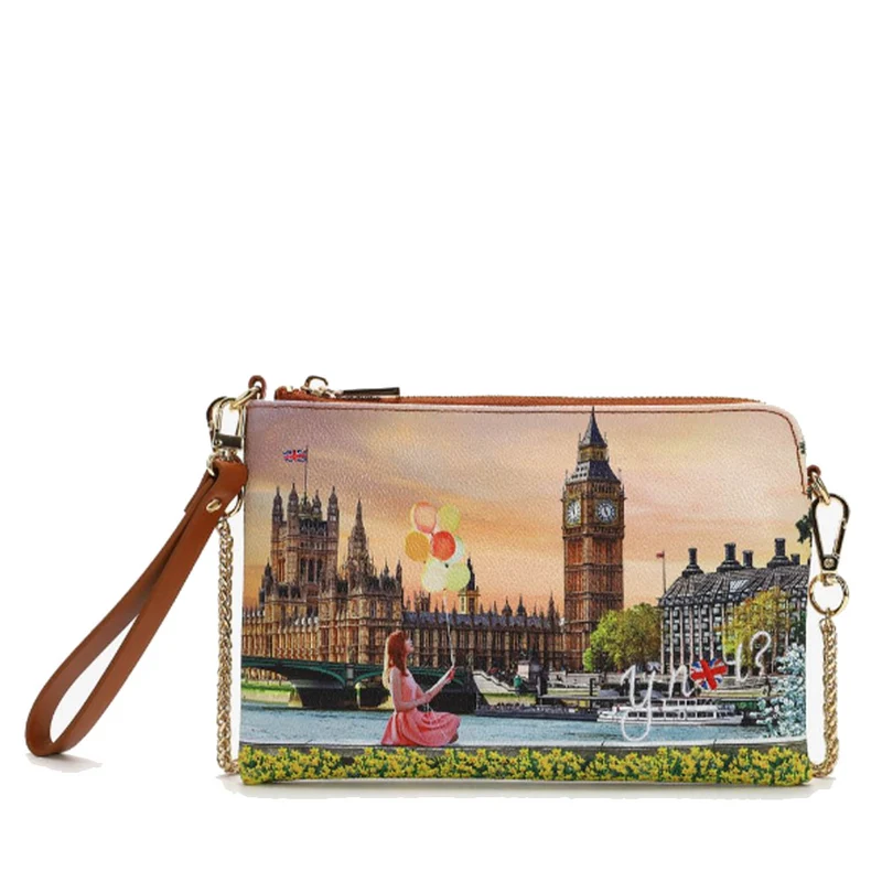 Borsa Donna Y NOT Pochette con Tracolla YES-384 Yellow Flowers