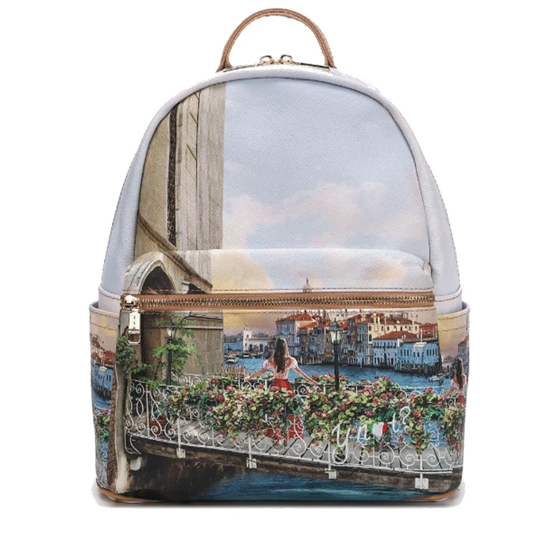Zaino Donna Grande Y NOT con Tasca Esterna YES-381 Flowery Canal