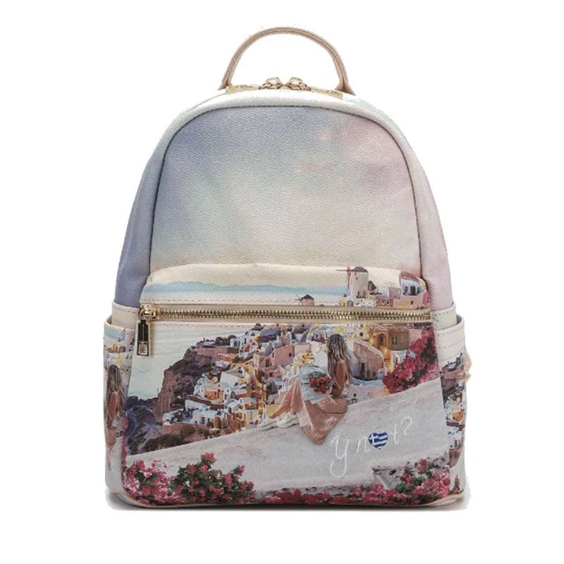 Zaino Donna Piccolo Y NOT con Tasca Esterna YES-380 Greece Sunset