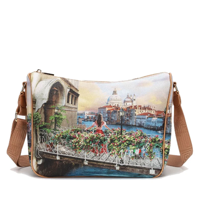 Borsa Donna Y NOT a Tracolla Regolabile linea YES-370 Flowery Canal