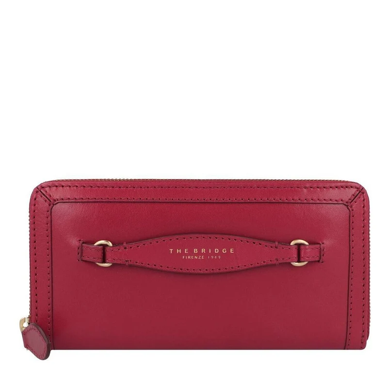Portafoglio Donna Zip Around THE BRIDGE linea Bettina in Pelle color Berry