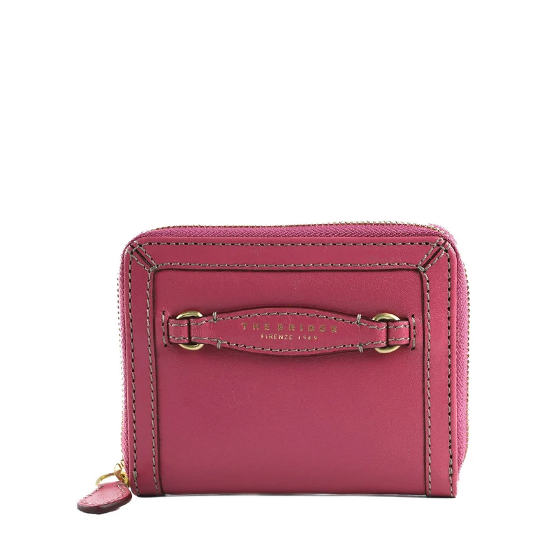 Portafoglio Donna Piccolo Zip Around THE BRIDGE linea Bettina in Pelle Lipstick