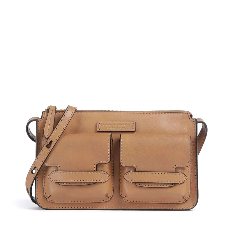Borsa Donna a Spalla THE BRIDGE linea Lucrezia in Pelle color Marzapane
