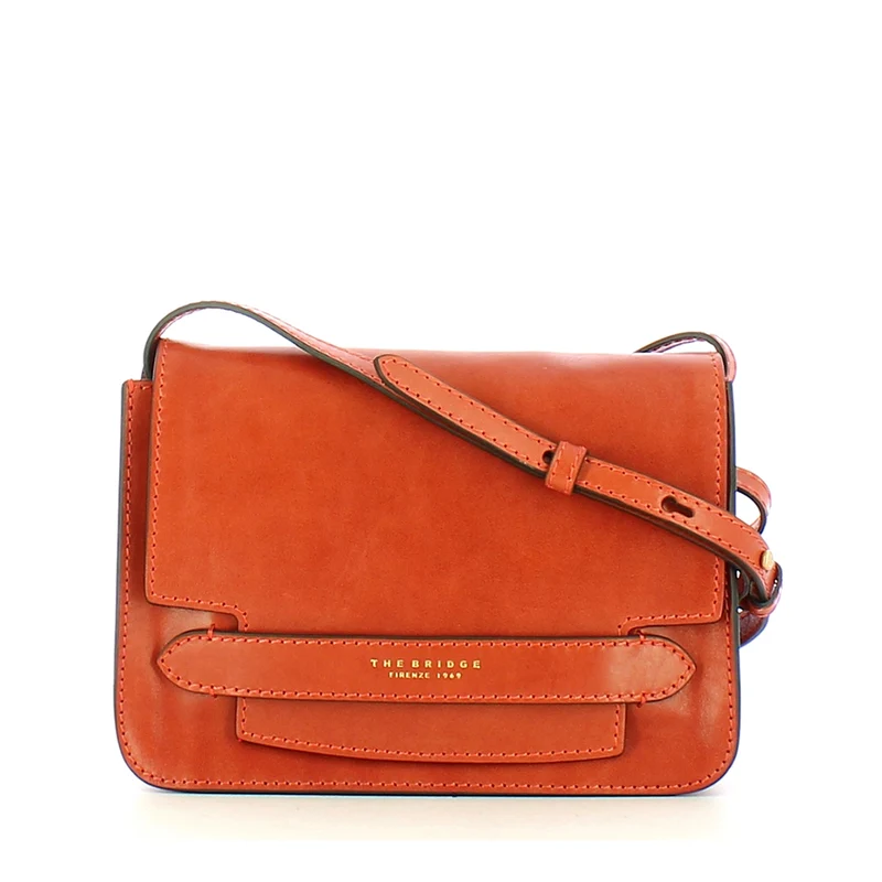 Borsa Donna a Tracolla Grande THE BRIDGE linea Lucrezia in Pelle color Rust