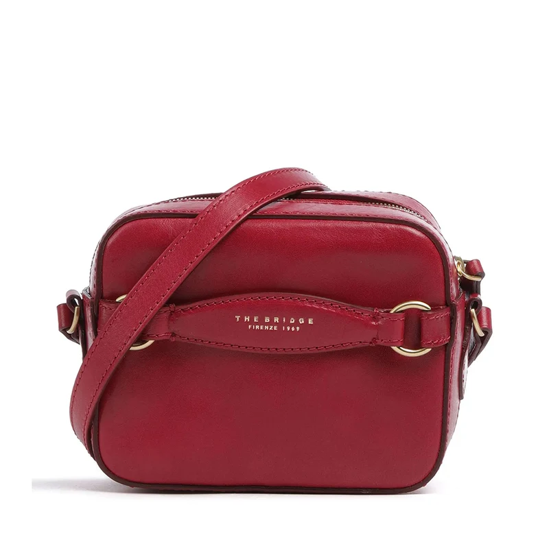 Camera Case a Tracolla THE BRIDGE linea Bettina in Pelle Rosso Berry
