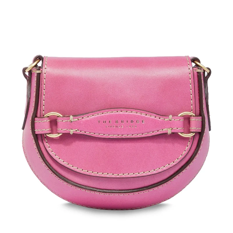 Borsa Donna Mini a Tracolla THE BRIDGE linea Bettina in Pelle Rosa Lipstick