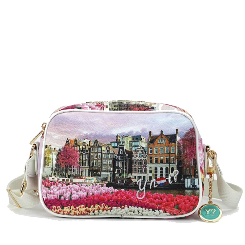 Borsa Donna Y NOT a Tracolla YES-310 Stampa Tulips