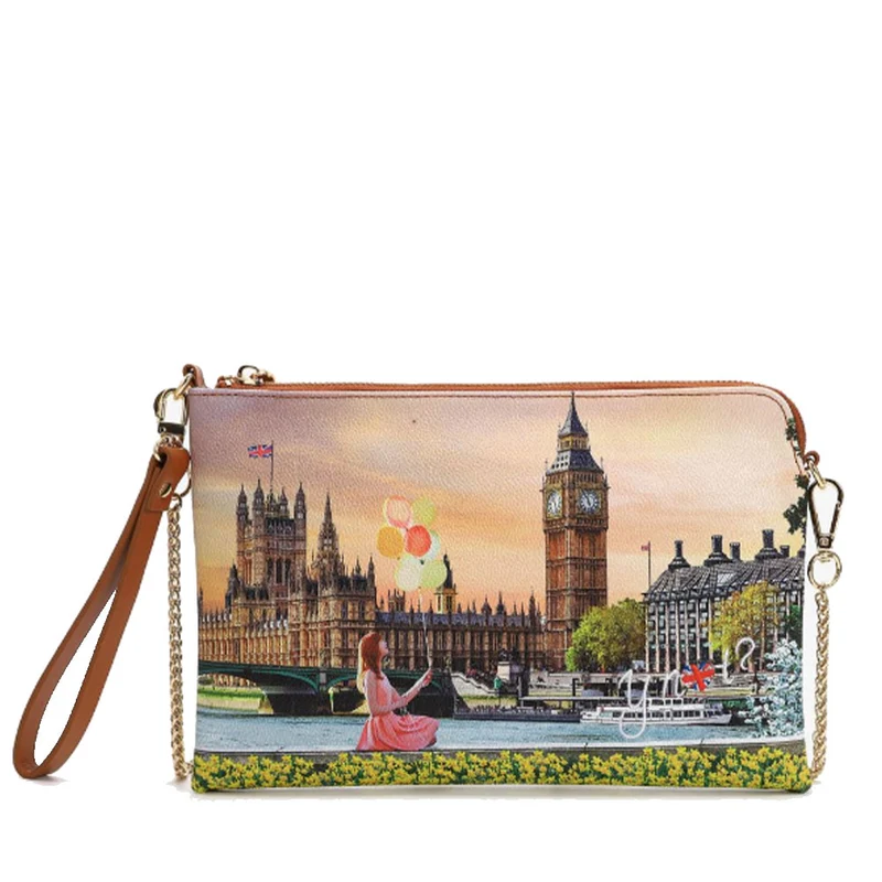 Borsa Donna Y NOT Pochette con Tracolla YES-303 Yellow Flowers