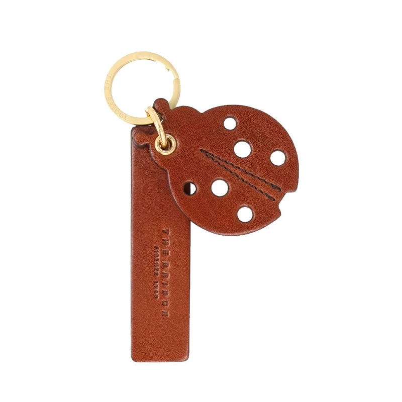 Portachiavi con Coccinella THE BRIDGE linea Duccio in Pelle Marrone