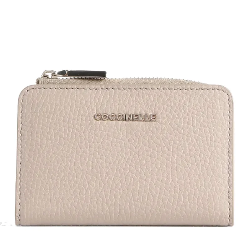 Portacarte Mini COCCINELLE in Pelle Linea Metallic Soft colore Powder Pink
