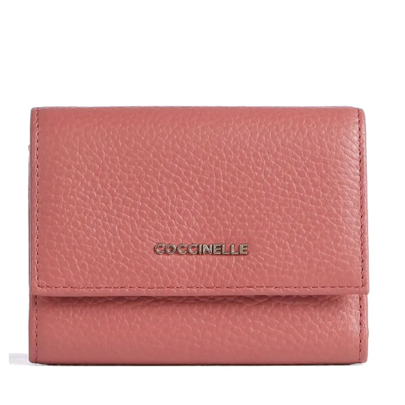 Portafoglio Donna Piccolo COCCINELLE in Pelle Colore Pot Linea Metallic Soft