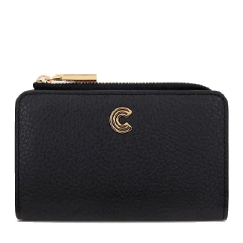 Portacarte Piccolo con Doppio Scomparto COCCINELLE in Pelle Linea Myrine colore Nero