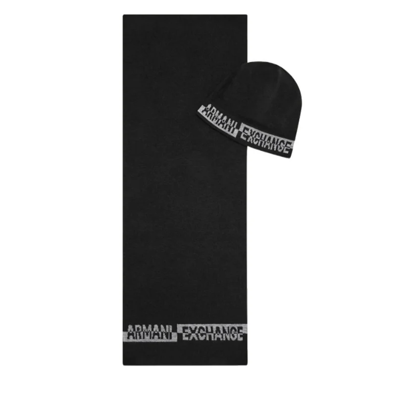 Sciarpa e Cappello Uomo ARMANI EXCHANGE in Cotone Colore Nero