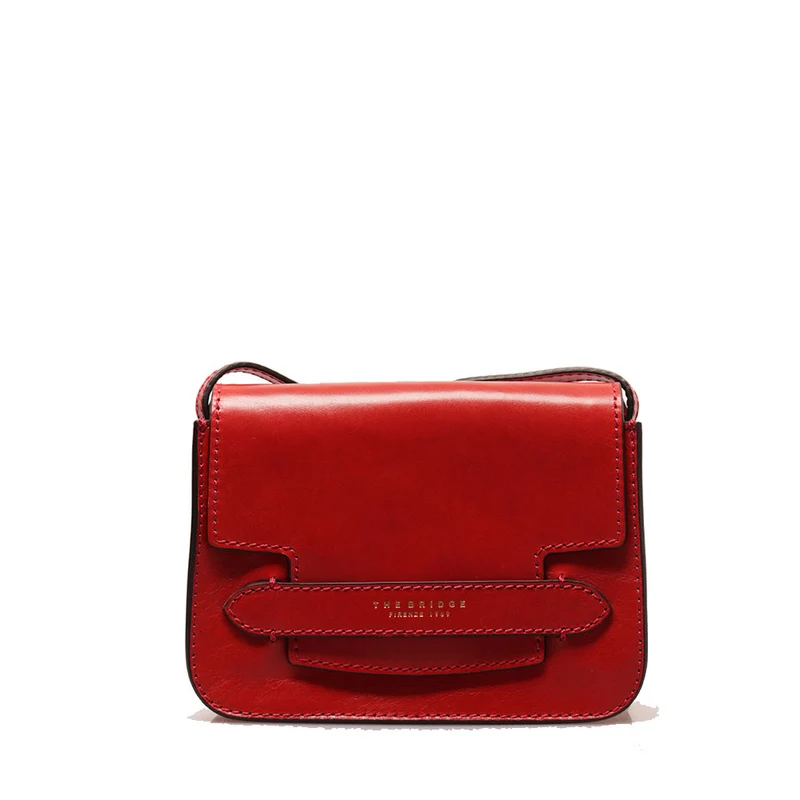 Borsa Donna a Tracolla Media THE BRIDGE linea Lucrezia in Pelle Rosso Flamenco