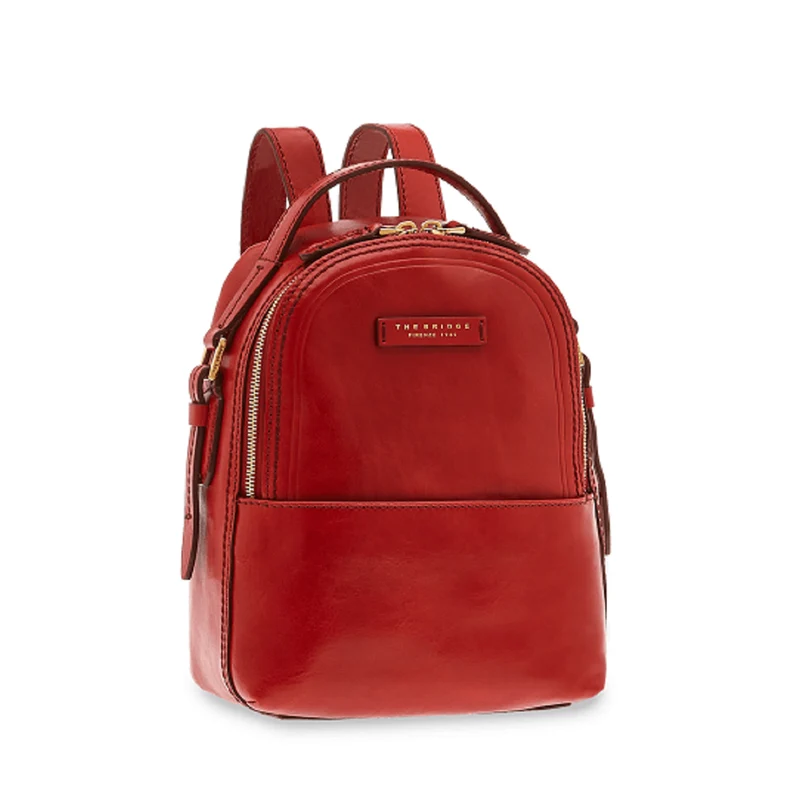 Zaino Donna Piccolo THE BRIDGE linea Pearl District in Pelle Rossa