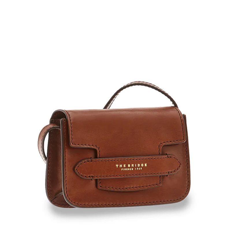Borsa Donna a Tracolla Small THE BRIDGE in Pelle Marrone linea Lucrezia