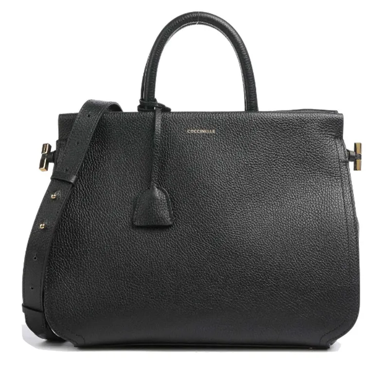 Borsa Donna a Mano con Tracolla COCCINELLE in Pelle linea Blue Soft colore Nero