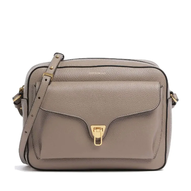 Borsa Donna a Tracolla COCCINELLE in Pelle Warm Taupe linea Beat Soft