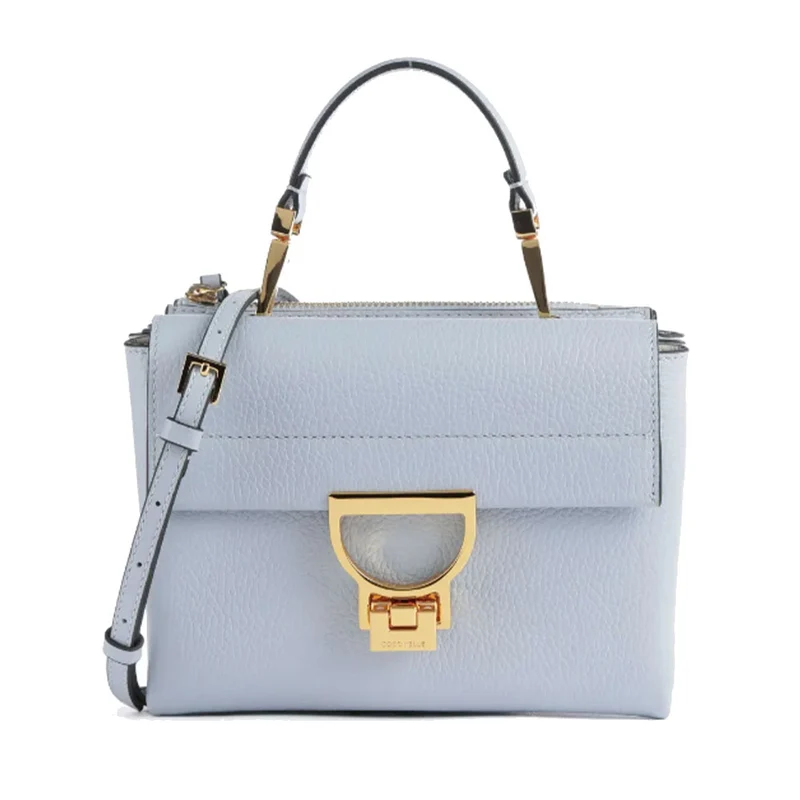 Borsa Donna a Mano con Tracolla COCCINELLE in Pelle Linea Arlettis colore Mist Blue