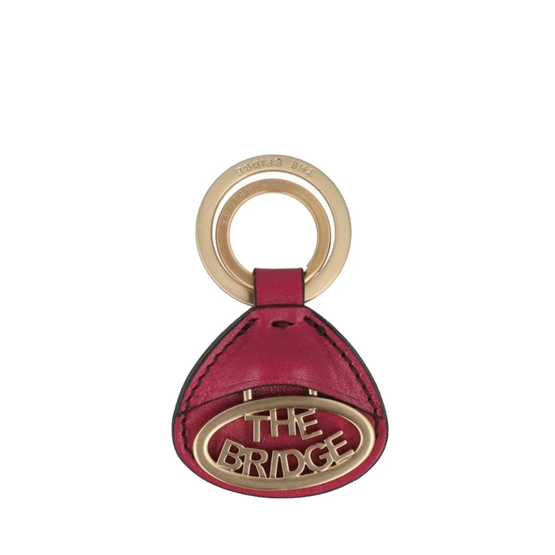 Portachiavi con Logo THE BRIDGE linea Duccio in Pelle Berry