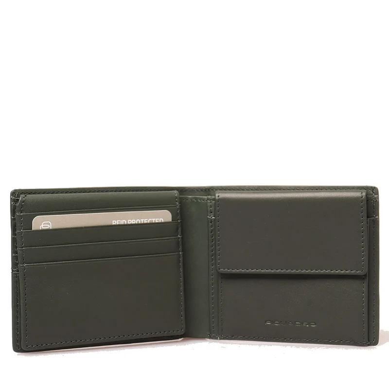 Portafoglio Uomo PIQUADRO in Pelle Verde con Pattina Linea Kiri - PU4518W135R
