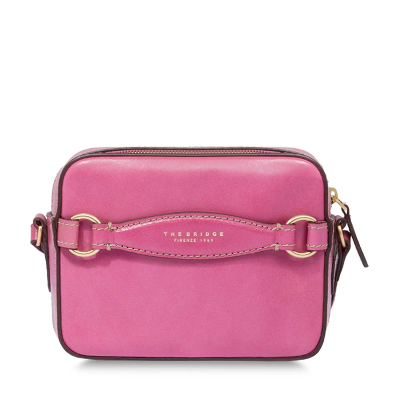 Camera Case a Tracolla THE BRIDGE linea Bettina in Pelle Rosa Lipstick