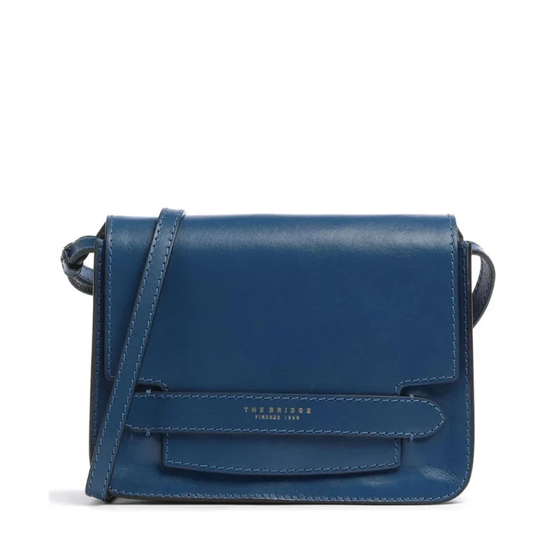 Borsa Donna a Tracolla Grande THE BRIDGE linea Lucrezia in Pelle color Jeans