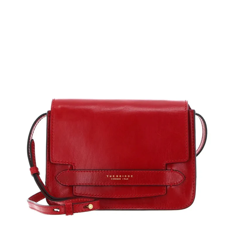 Borsa Donna a Tracolla Grande THE BRIDGE linea Lucrezia in Pelle Rosso Berry