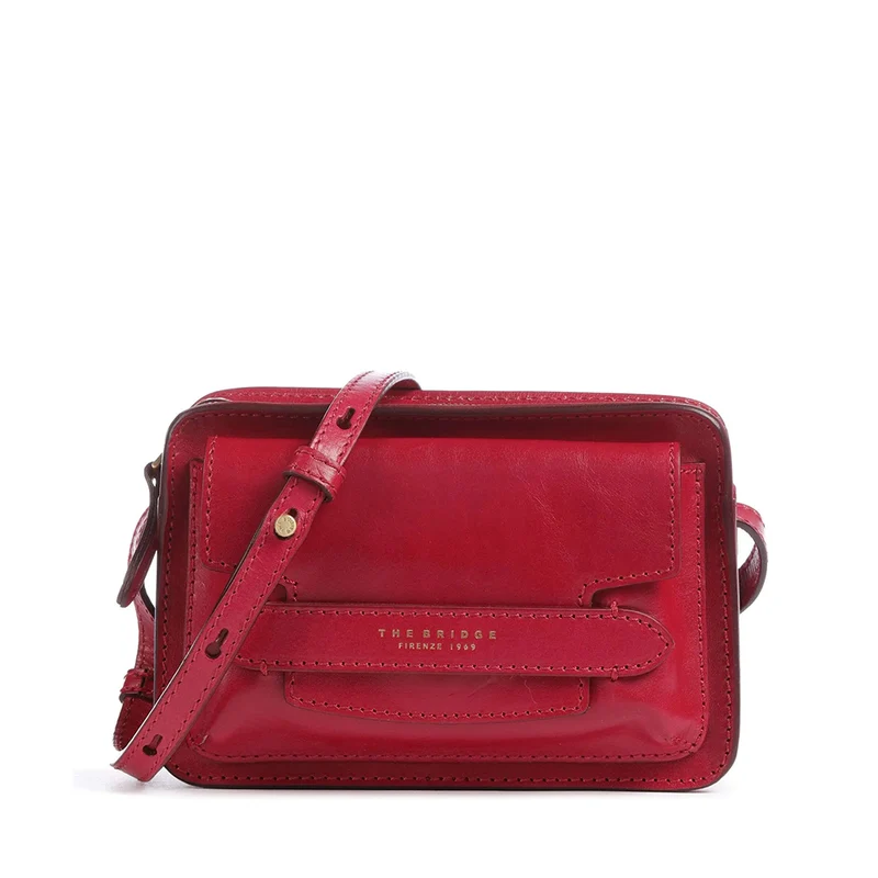 Borsa Donna Camera Case a Tracolla THE BRIDGE linea Lucrezia in Pelle color Berry