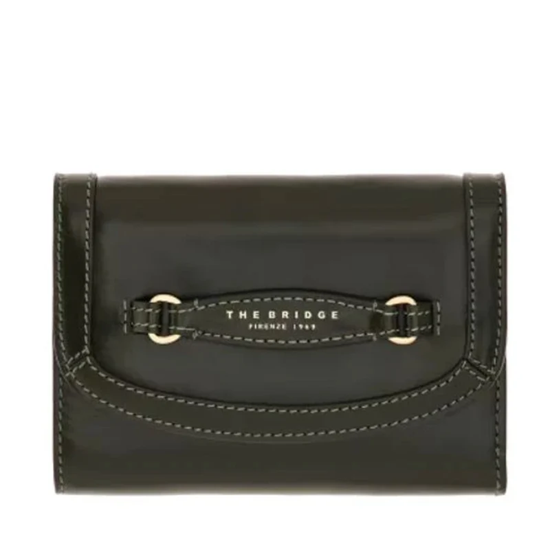 Portafoglio Donna con Bottone THE BRIDGE linea Bettina in Pelle Verde Tirolo