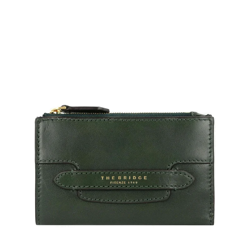Portafoglio Donna con Bottone THE BRIDGE linea Lucrezia in Pelle Verde Malachite