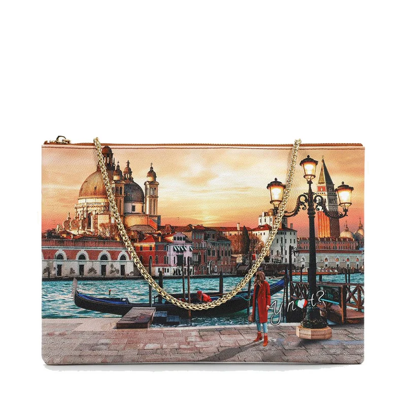 Borsa Donna Y NOT Clutch con Tracolla in Catena YES-605 Venice Sunset