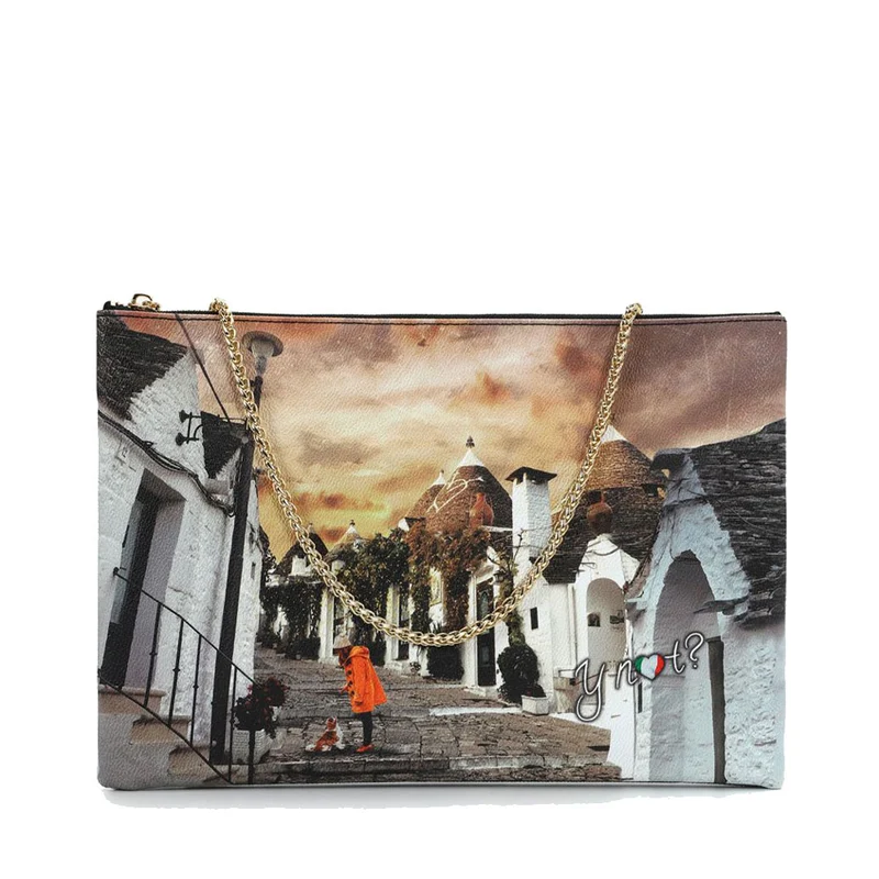 Borsa Donna Y NOT Clutch con Tracolla in Catena YES-605 Life in Trulli