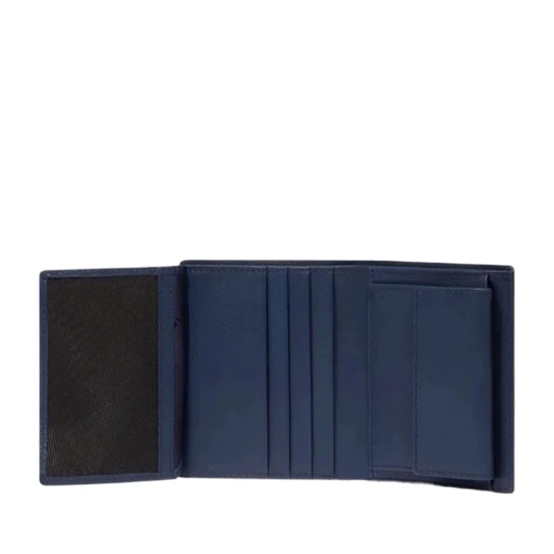 Portafoglio Uomo Verticale PIQUADRO con Pattina in Pelle Blu - PU5964W135R