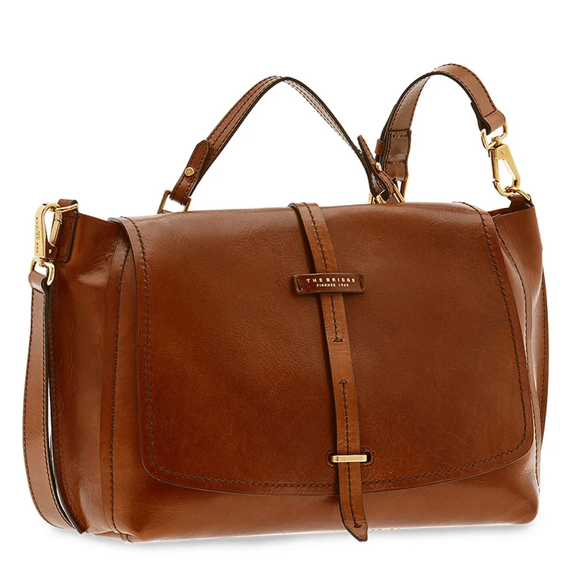Borsa Donna Doppia Funzione a Mano con Tracolla THE BRIDGE in Pelle Marrone linea Dalston