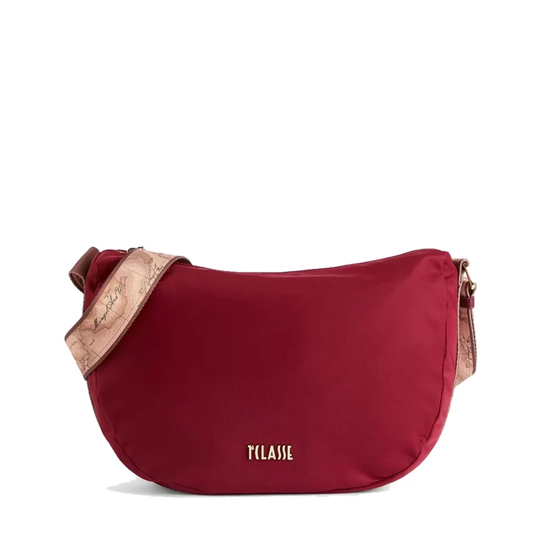 Borsa Mezzaluna Grande a Tracolla 1A Classe Alviero Martini linea Nylon Metaverse Rosso Lampone GZ66
