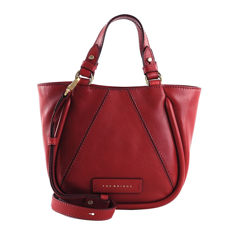 Borsa Donna a Mano con Tracolla THE BRIDGE linea Brigida in Pelle color Berry
