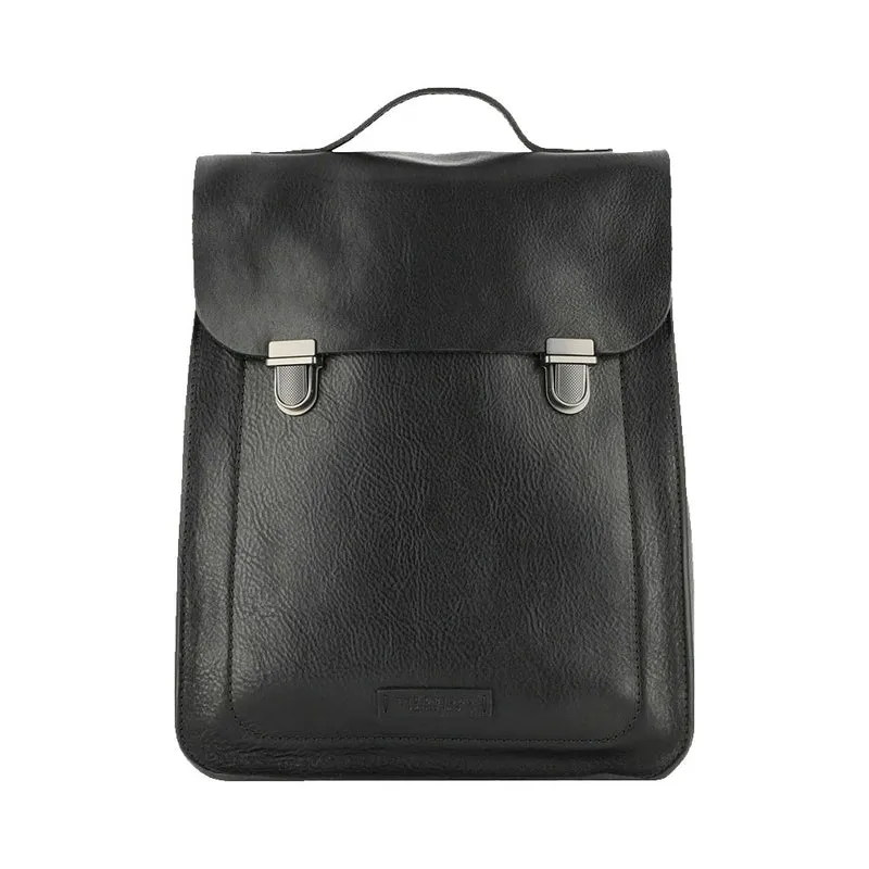 Zaino Uomo con Pattina THE BRIDGE linea Ettore in Pelle Nera