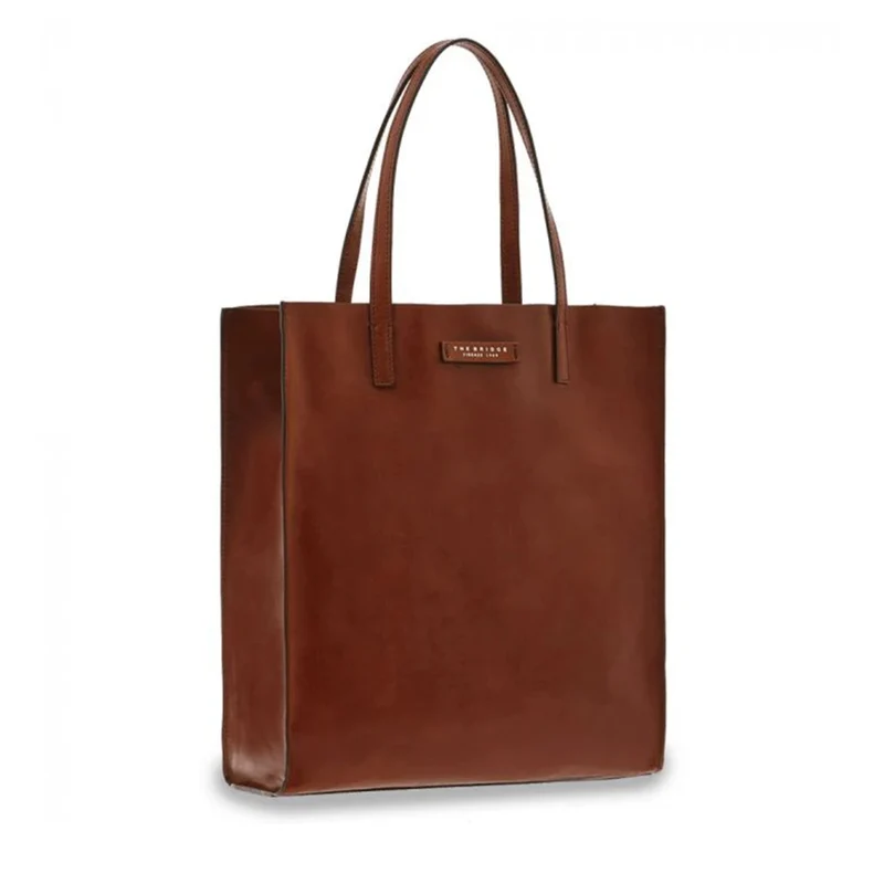 Borsa Donna Shopper Verticale THE BRIDGE linea Mirra in Pelle Marrone