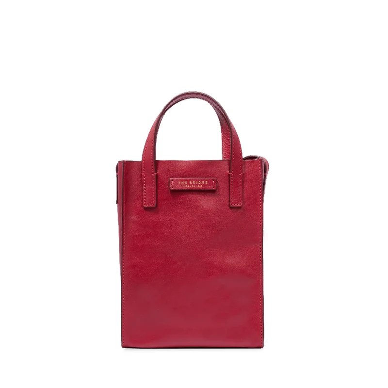 Borsa Donna Small a Mano THE BRIDGE linea Mirra in Pelle Berry