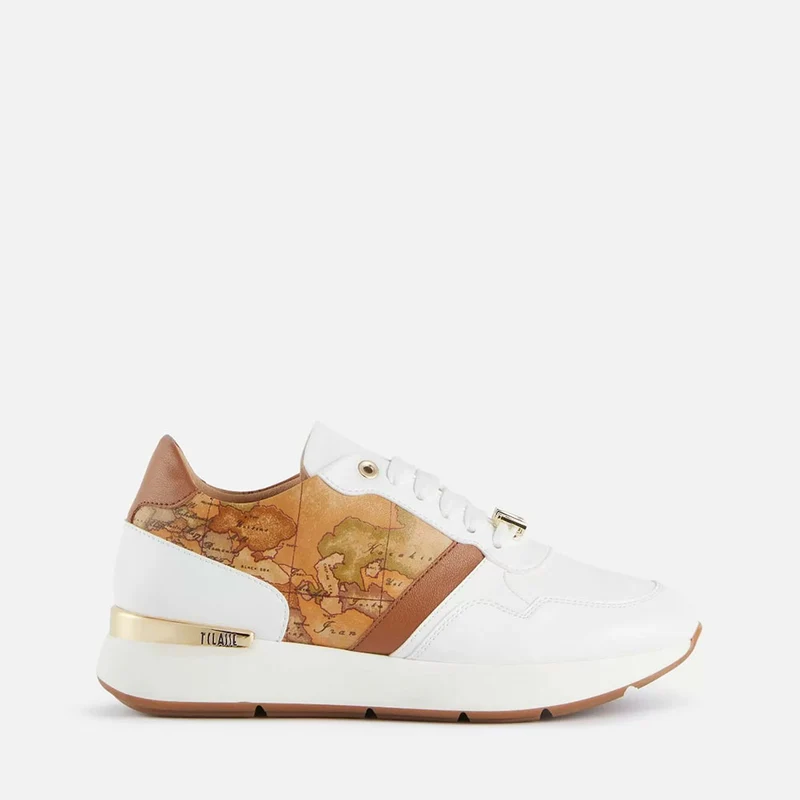 Sneakers Running Donna 1A Classe Alviero Martini Bianche con Inserti stampa Geo Classic 1012