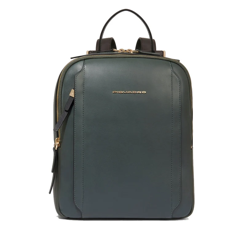 Zaino Donna Porta iPad®Pro 12,9 PIQUADRO linea Circle in Pelle Verde - Verde Scuro- CA5566W92
