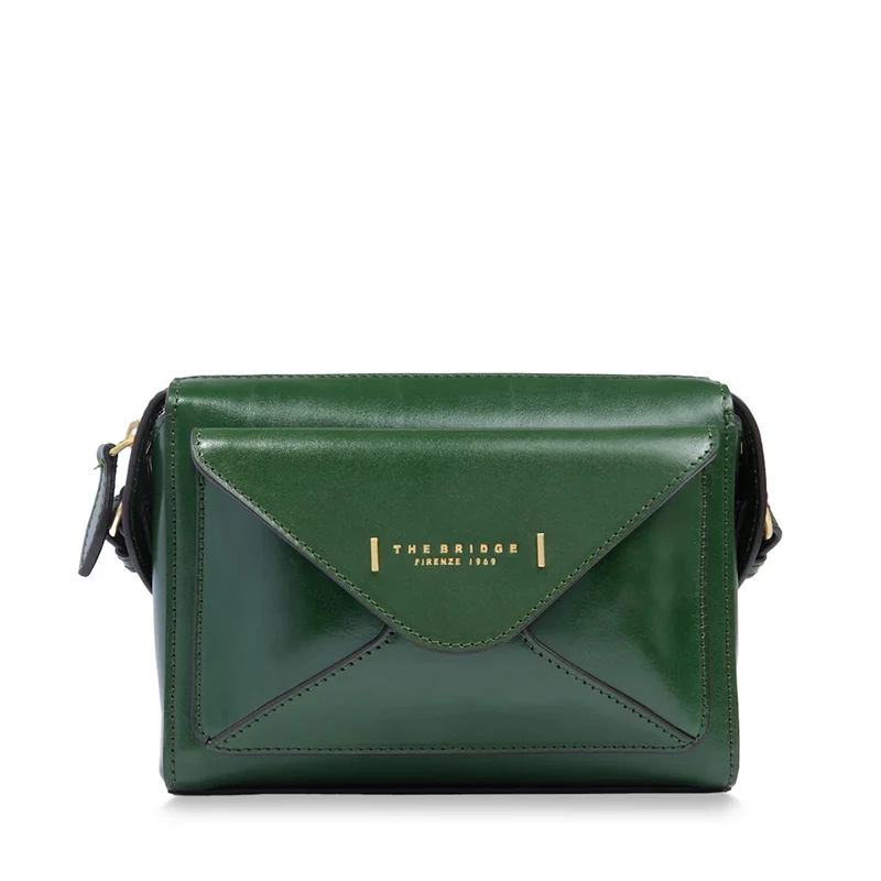 Borsa Donna a Tracolla THE BRIDGE linea Frida in Pelle Verde Inglese
