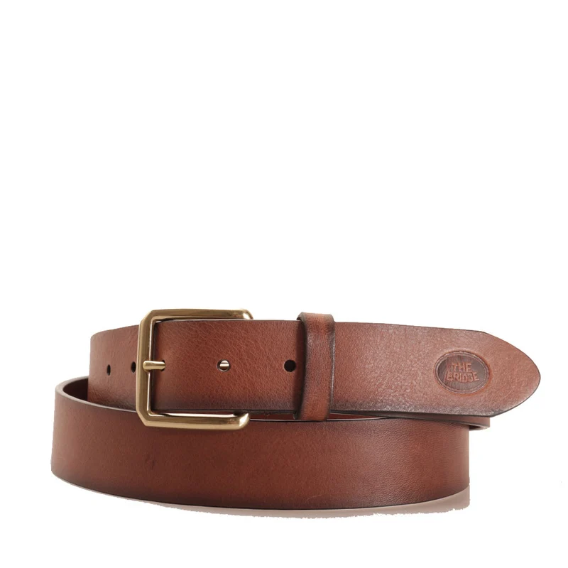 Cintura Uomo h 3,5 cm THE BRIDGE linea Brunelleschi in Cuoio Resinato Marrone 110 cm