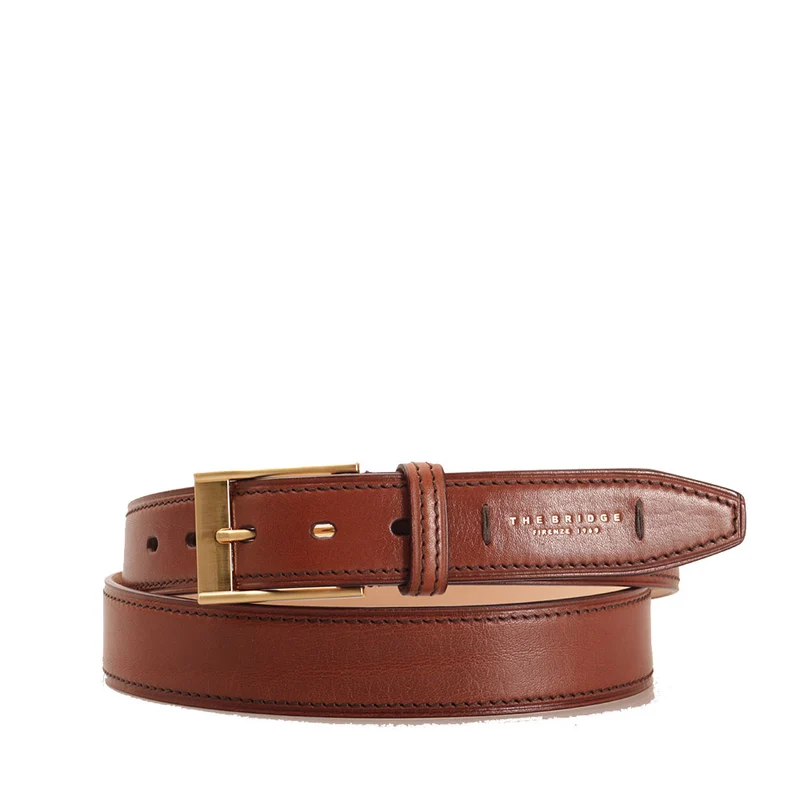 Cintura Uomo h 3,5 cm THE BRIDGE linea Passpartout in Pelle Marrone 110cm
