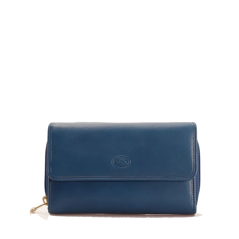Portafoglio Donna Doppio Scomparto THE BRIDGE in Pelle Blu Jeans linea Story