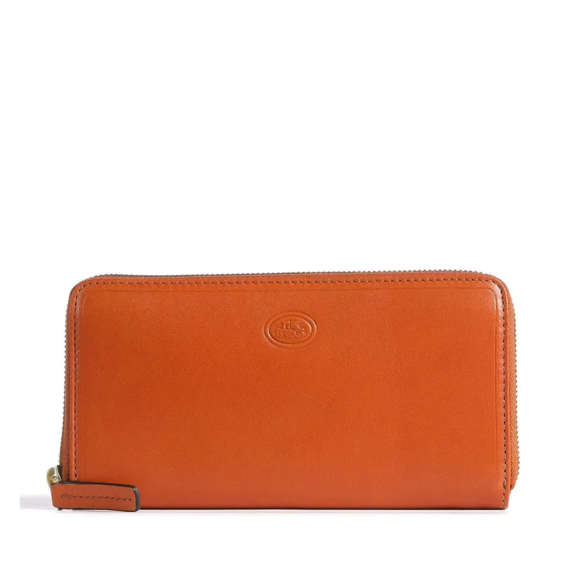 Portafoglio Donna Zip Around THE BRIDGE in Pelle Arancione linea Story