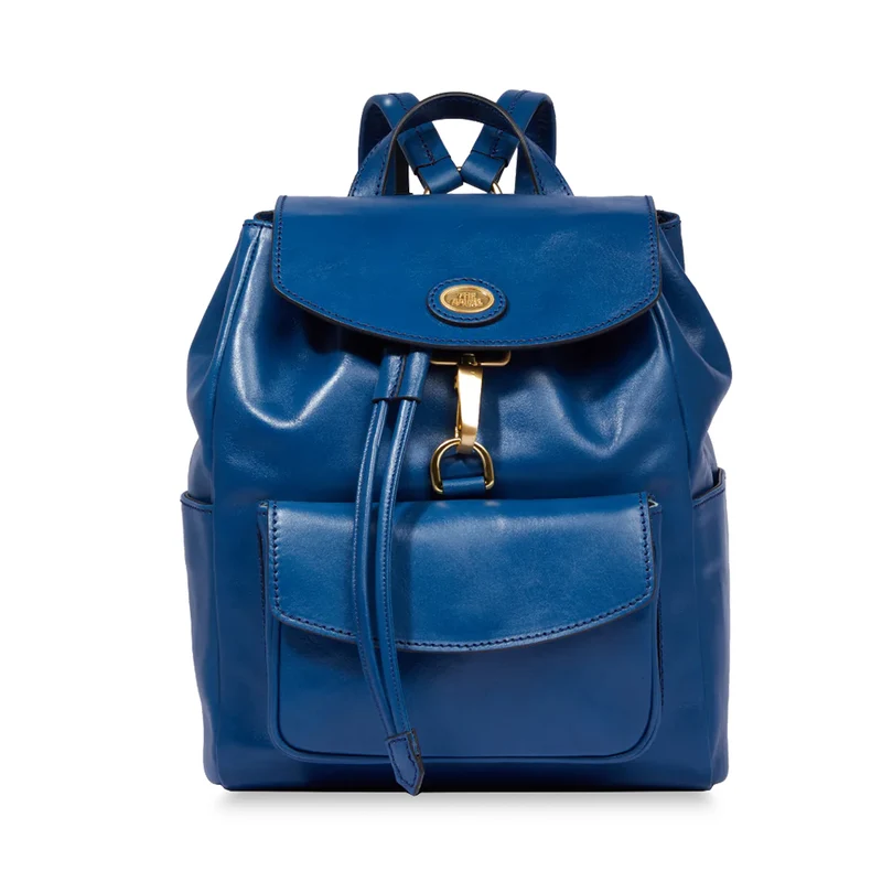 Zaino Donna con Pattina THE BRIDGE in Pelle Blu Jeans linea Story