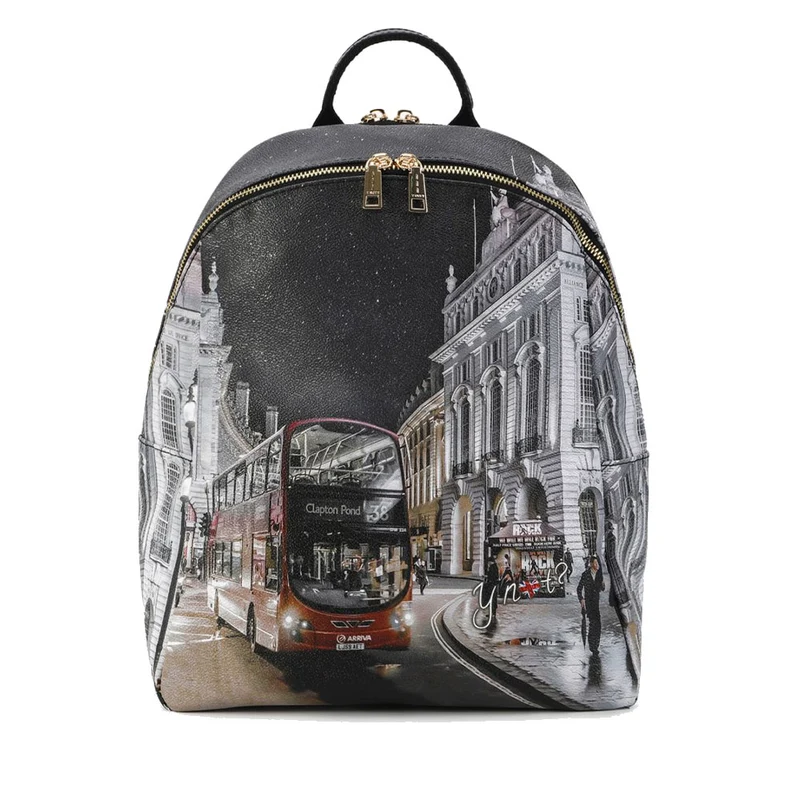 Zaino Donna Y NOT con Due Scomparti YES-601 Stampa London By Night